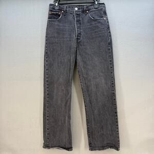 Levi's Jeans Women's 29 (8) Black Ribcage Straight Ankle Button Fly Big E VTG